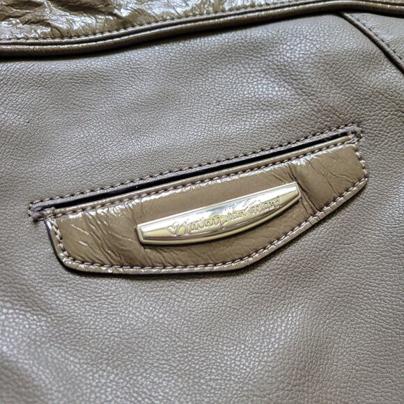 Kathy Van Zeeland Brown Shoulder Bag Purse Chunky Silver Rhinestone McBling Y2K - Picture 7 of 7